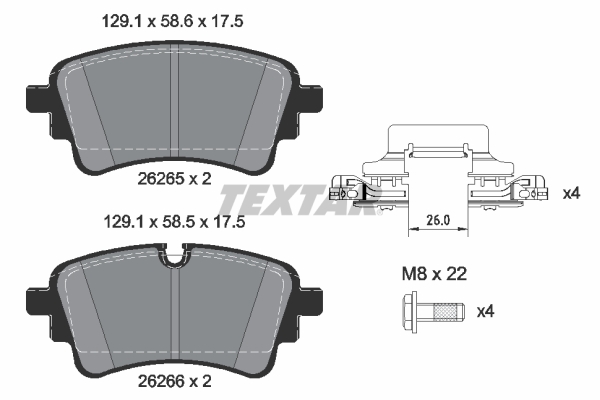 TEXTAR Fékbetét, mind 2626501_TEXTAR