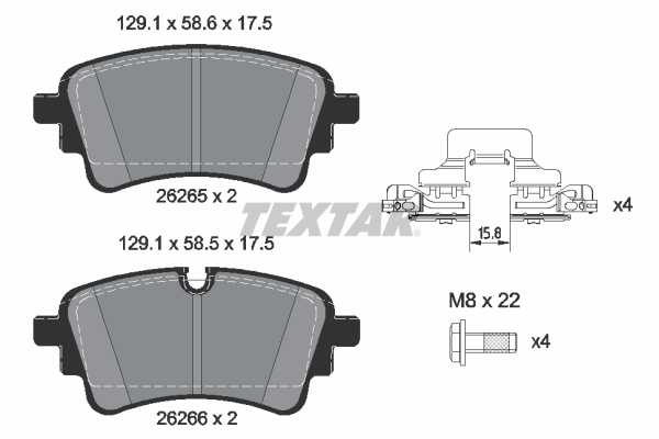 TEXTAR Fékbetét, mind 2626503_TEXTAR