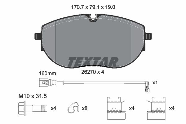 TEXTAR Fékbetét, mind 2627001_TEXTAR