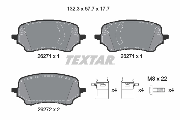 TEXTAR Fékbetét, mind 2627101_TEXTAR