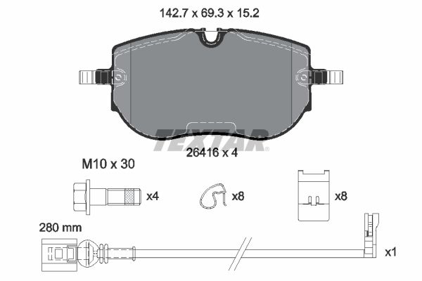 TEXTAR Fékbetét, mind 2641601_TEXTAR