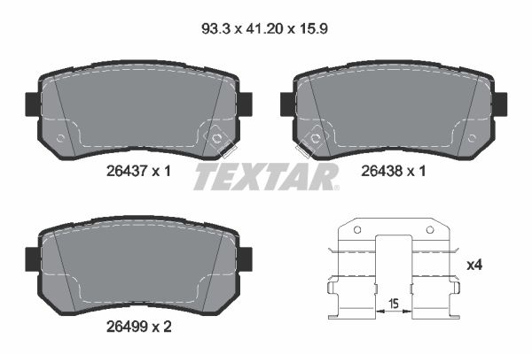 TEXTAR Fékbetét, mind 2643701_TEXTAR