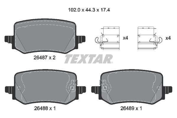 TEXTAR Fékbetét, mind 2648701_TEXTAR