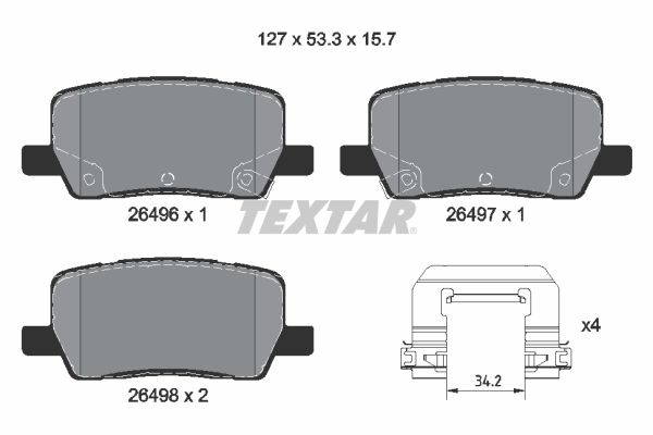 TEXTAR Fékbetét, mind 2649601_TEXTAR