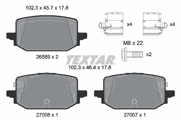 TEXTAR Fékbetét, mind 2658901_TEXTAR