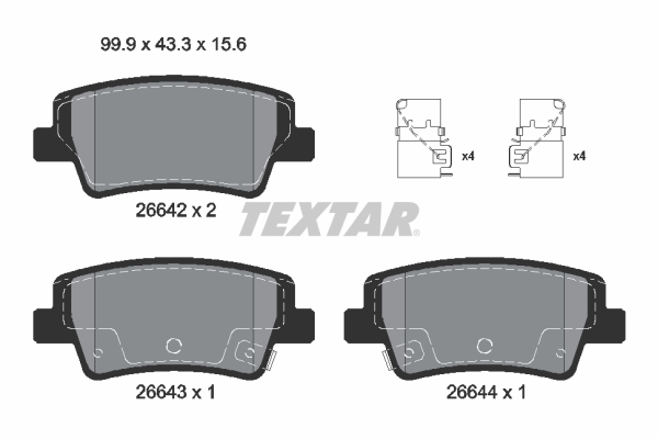 TEXTAR Fékbetét, mind 2664201_TEXTAR