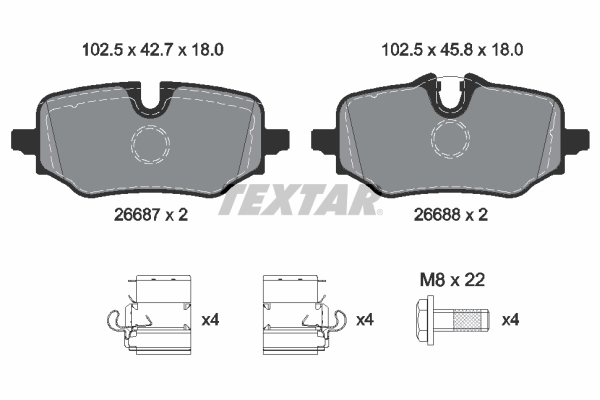 TEXTAR Fékbetét, mind 2668701_TEXTAR