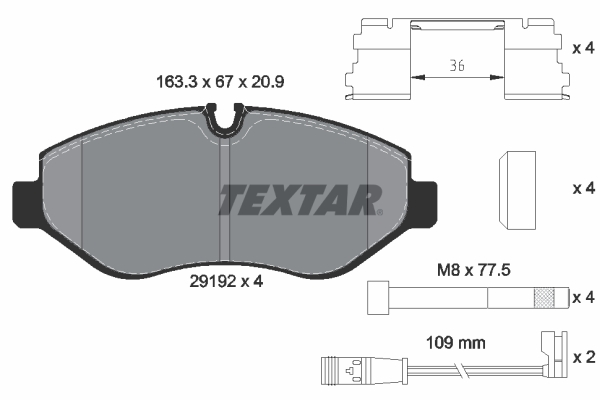 TEXTAR Első fékbetét 2919202_TEXTAR