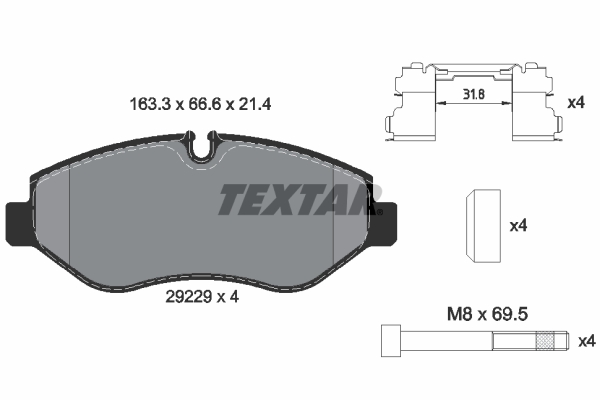 TEXTAR Első fékbetét 2922901_TEXTAR