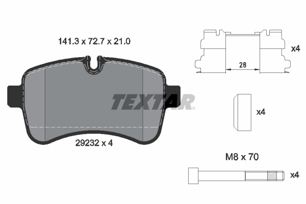 TEXTAR Hátsó fékbetét 2923201_TEXTAR