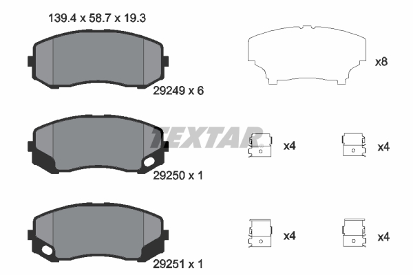 TEXTAR Első fékbetét 2924901_TEXTAR