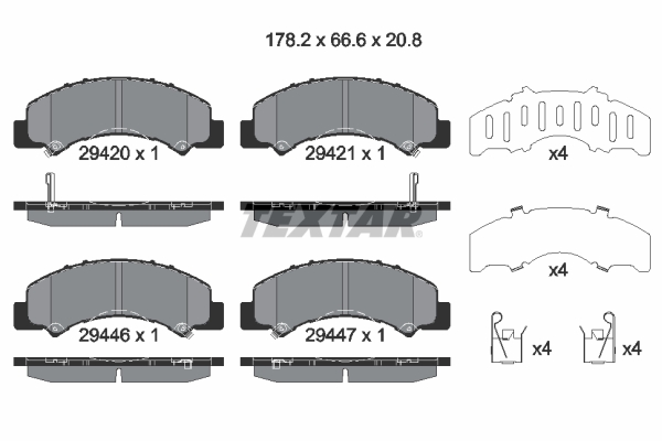 TEXTAR Fékbetét, mind 2942001_TEXTAR
