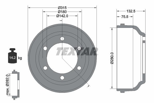 TEXTAR Fékdob 94013300_TEXTAR