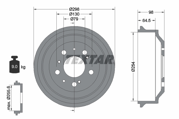 TEXTAR Fékdob 94014600_TEXTAR