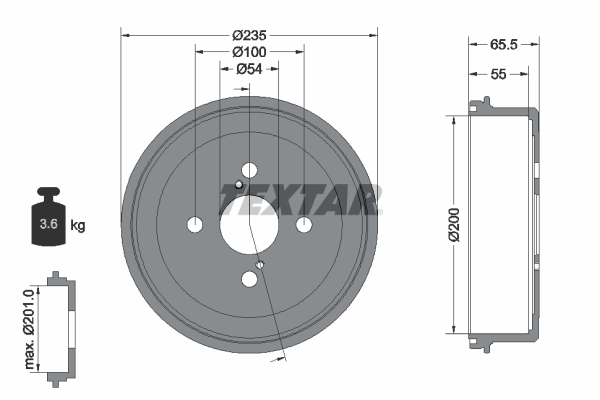 TEXTAR Fékdob 94018200_TEXTAR