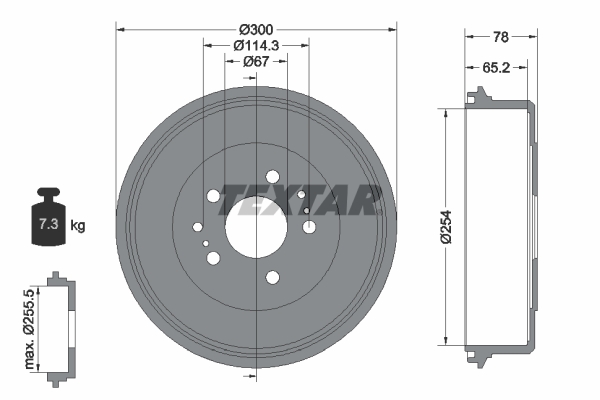 TEXTAR Fékdob 94018300_TEXTAR