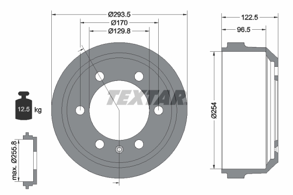 TEXTAR Fékdob 94021500_TEXTAR