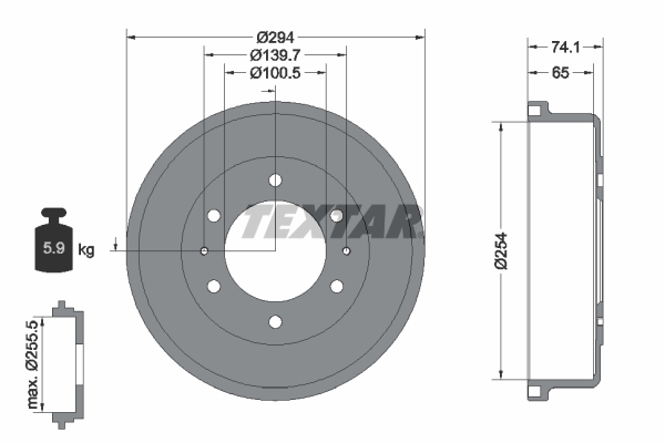 TEXTAR Fékdob 94022100_TEXTAR