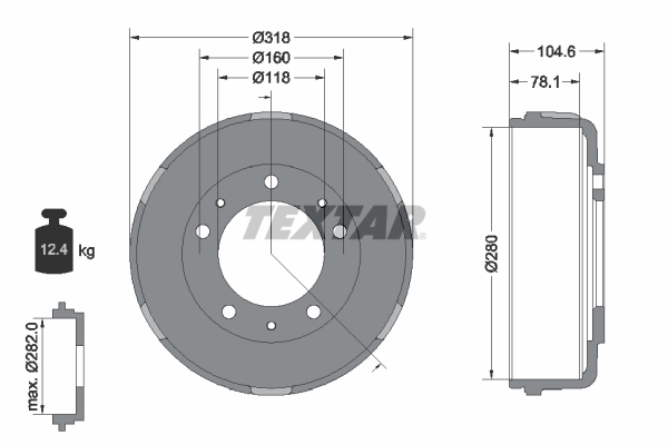 TEXTAR Fékdob 94024600_TEXTAR