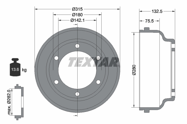 TEXTAR Fékdob 94024800_TEXTAR