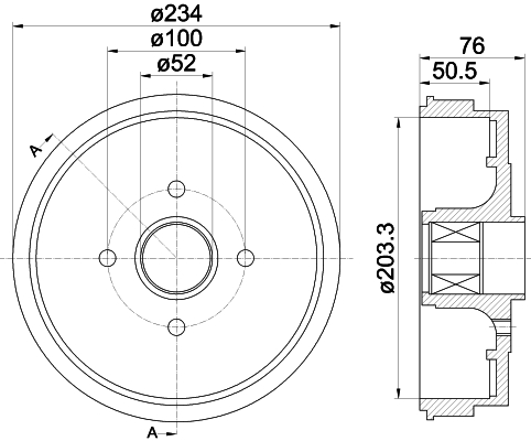 TEXTAR Fékdob 94027500_TEXTAR