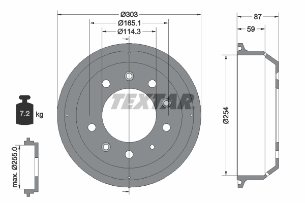 TEXTAR Fékdob 94028600_TEXTAR