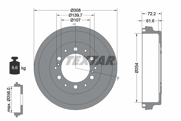 TEXTAR Fékdob 94039900_TEXTAR