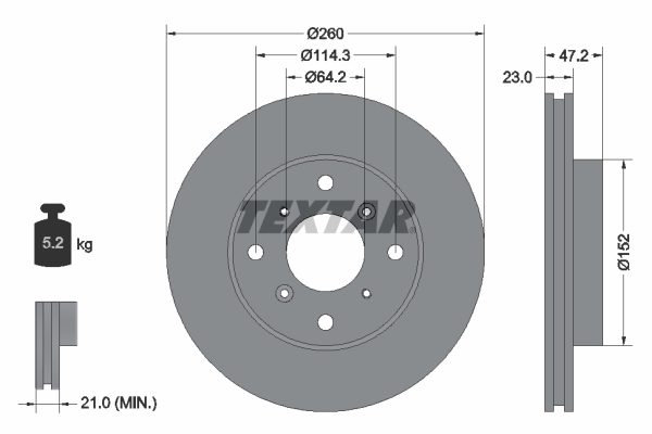 TEXTAR Első féktárcsa 92078200_TEXTAR