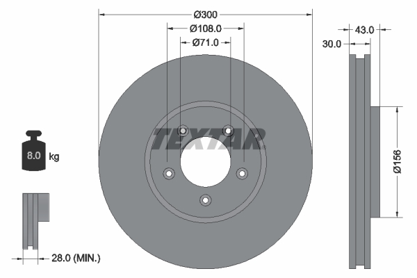 TEXTAR Első féktárcsa 92099003_TEXTAR