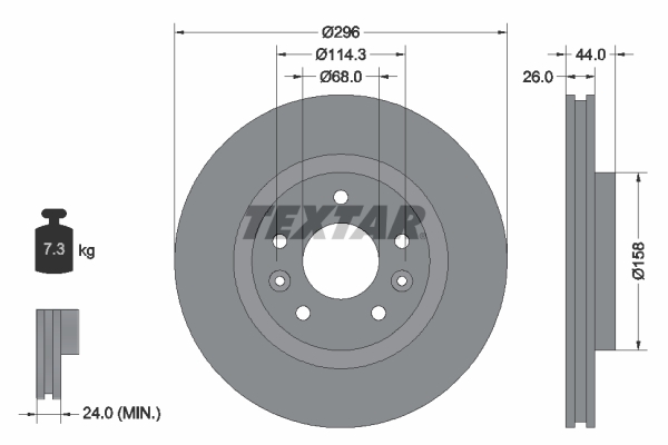 TEXTAR Első féktárcsa 92274203_TEXTAR