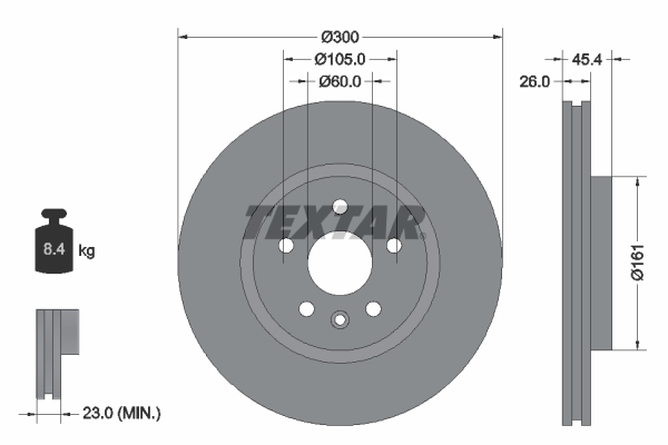 TEXTAR Első féktárcsa 92277205_TEXTAR