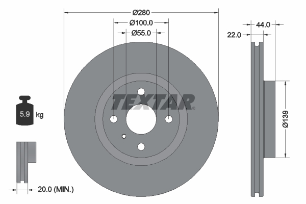 TEXTAR Féktárcsa, mind 92304205_TEXTAR