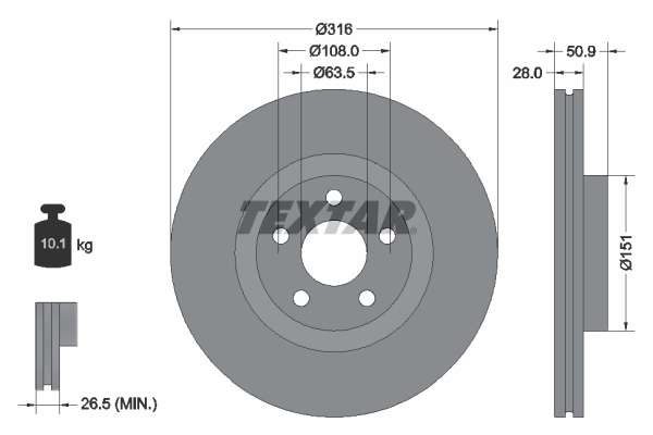 TEXTAR Féktárcsa, mind 92317203_TEXTAR