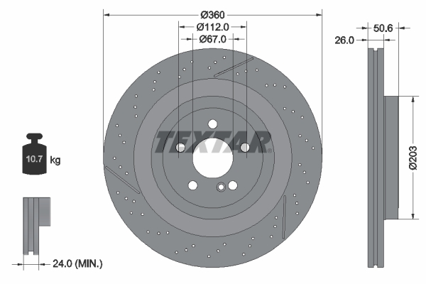 TEXTAR Első féktárcsa 92319805_TEXTAR