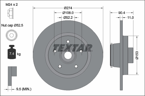 TEXTAR Féktárcsa, mind 92329403_TEXTAR