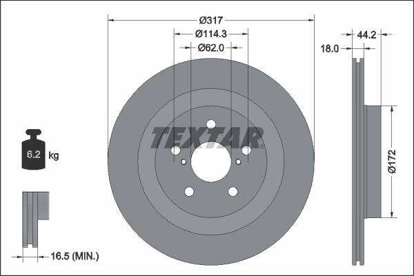 TEXTAR Féktárcsa, mind 92343103_TEXTAR