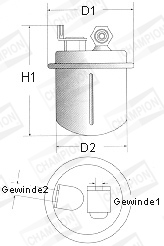 CHAMPION Üzemanyagszűrő L214/606