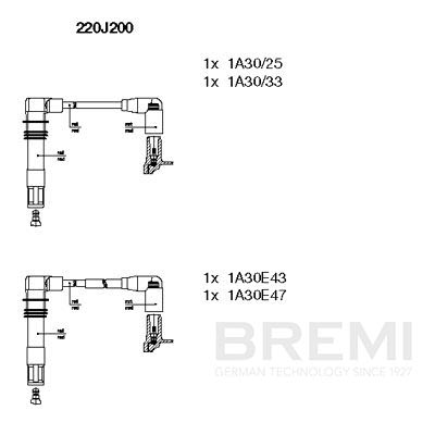 BREMI Gyújtókábel készlet 220J200_BRE