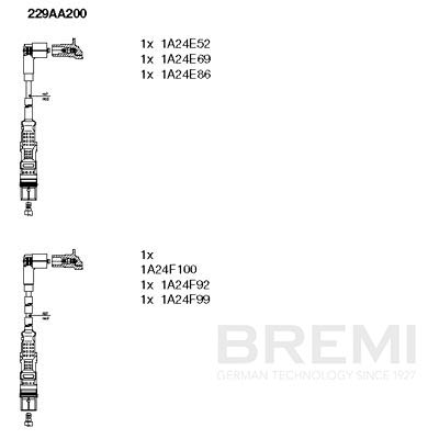 BREMI Gyújtókábel készlet 229AA200_BRE