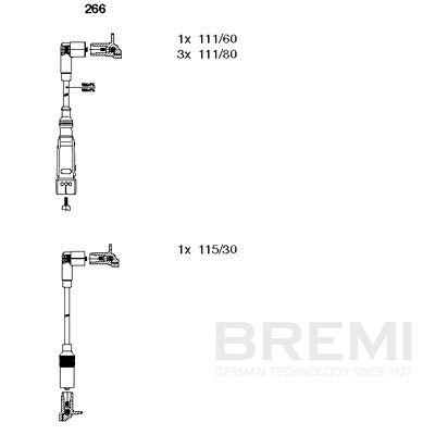 BREMI Gyújtókábel készlet 266_BRE