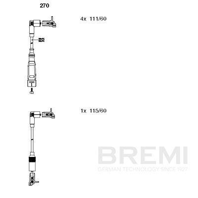 BREMI Gyújtókábel készlet 270_BRE