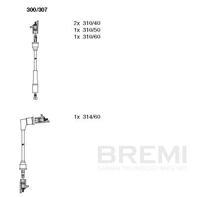 BREMI Gyújtókábel készlet 300/307_BRE