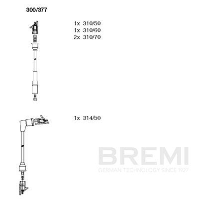 BREMI Gyújtókábel készlet 300/377_BRE