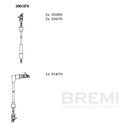 BREMI Gyújtókábel készlet 300/379_BRE