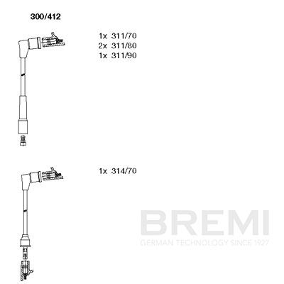 BREMI Gyújtókábel készlet 300/412_BRE