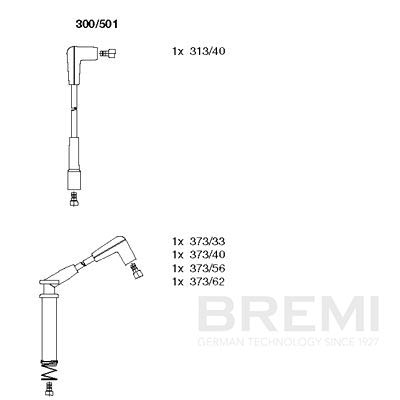 BREMI Gyújtókábel készlet 300/501_BRE