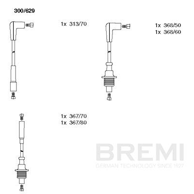 BREMI Gyújtókábel készlet 300/629_BRE