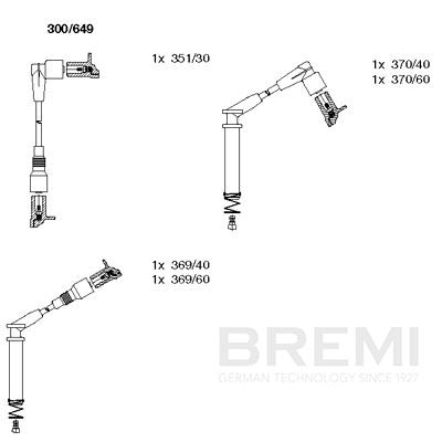 BREMI Gyújtókábel készlet 300/649_BRE