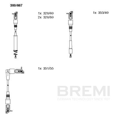 BREMI Gyújtókábel készlet 300/667_BRE