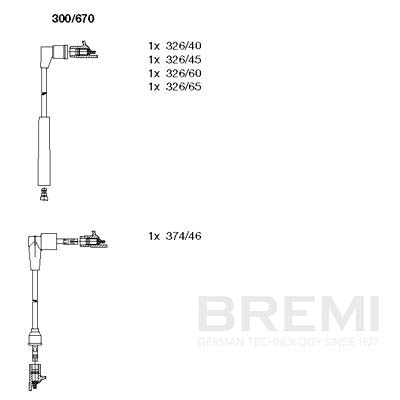 BREMI Gyújtókábel készlet 300/670_BRE